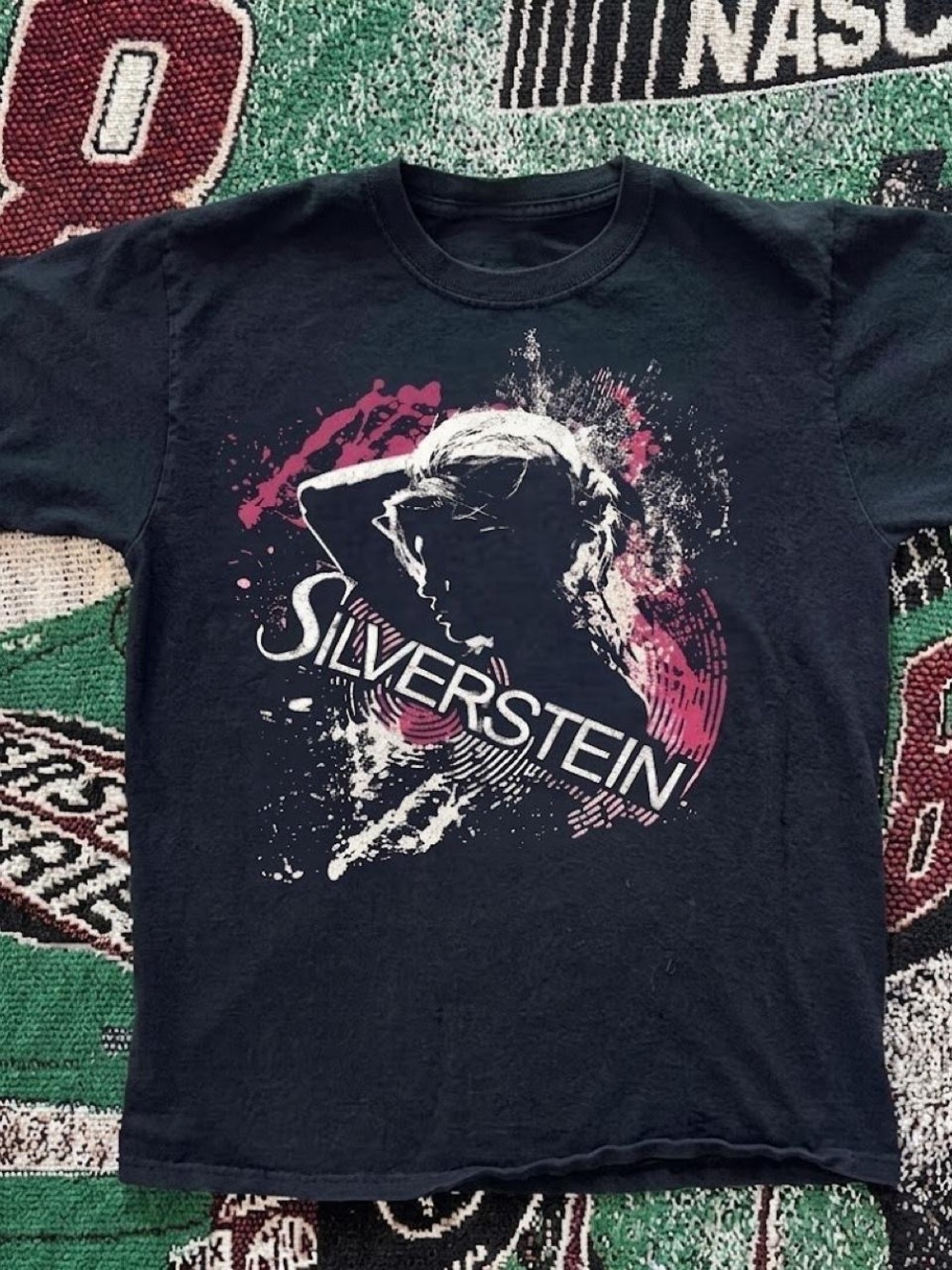 Gildan Black Silverstein Graphic Tee with Pink Accents